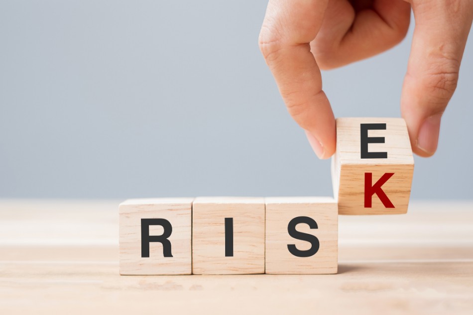 Wooden Blocks With Word Risk And Rice