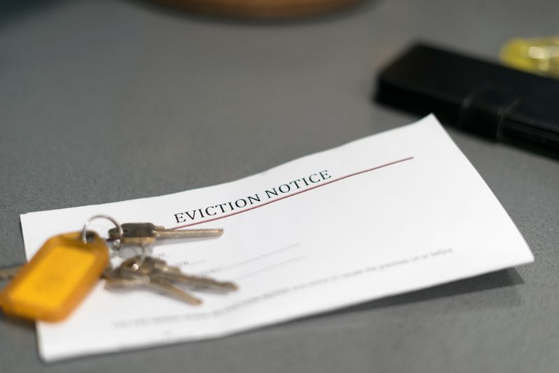 house keys and eviction notice