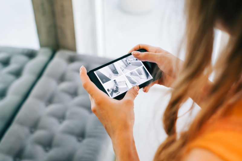 woman watching on her phone