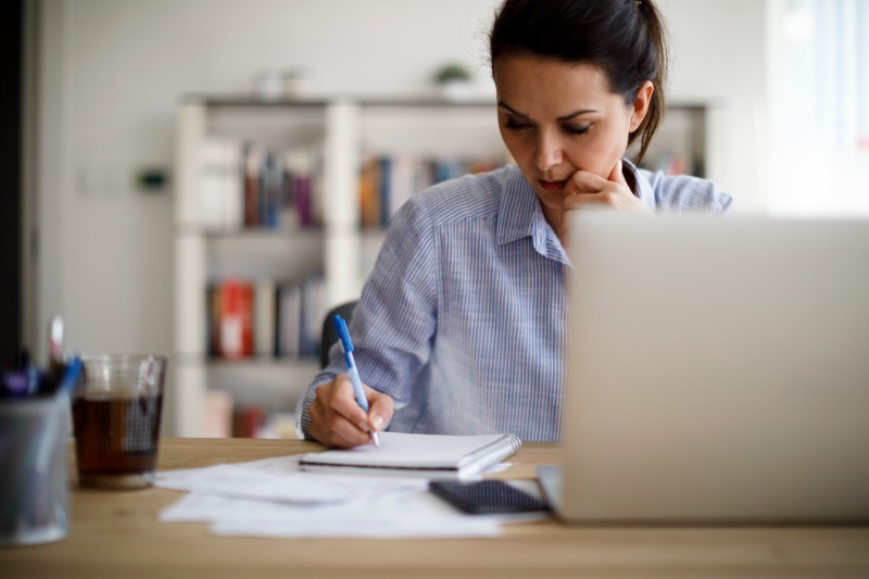 Mature woman working