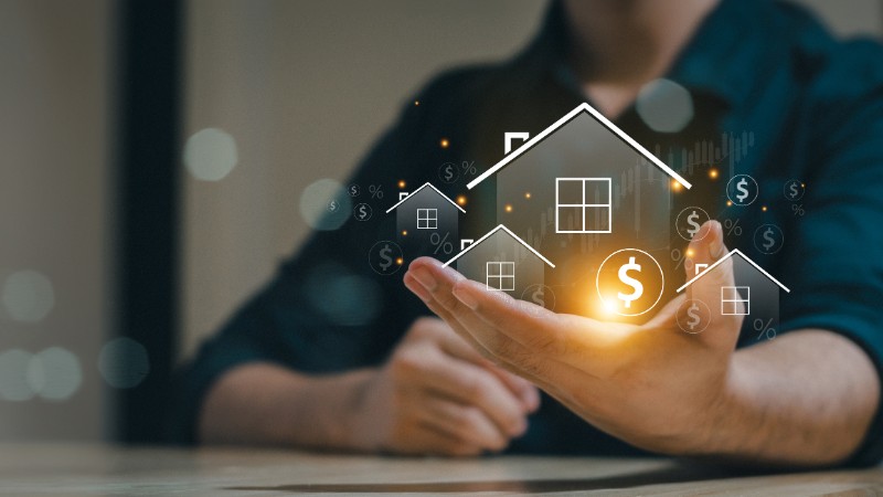 Real estate concept business, home insurance and real estate protection